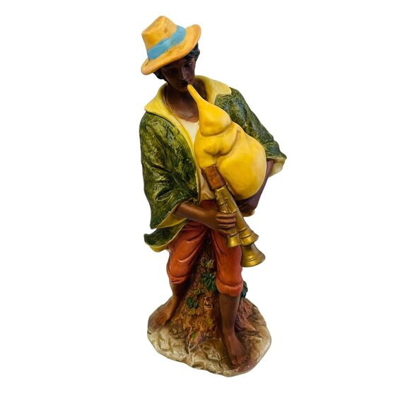 Vintage Capodimonte Italian Figurine Of Shepherd Boy Playing Bagpipes 11" Porcel - Picture 11 of 11
